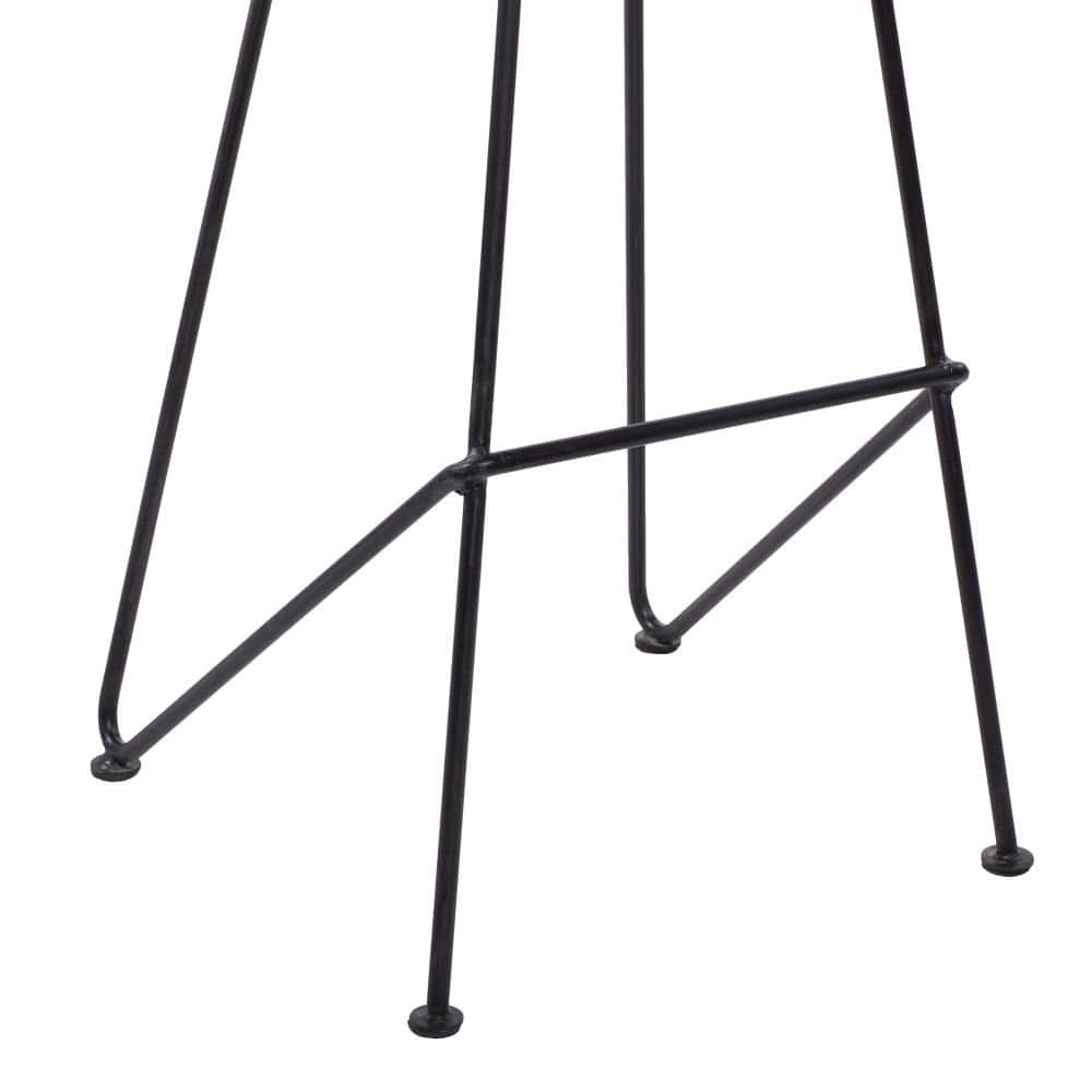 Adjustable Brown Acacia Wood and Metal Saddle Bar Stool