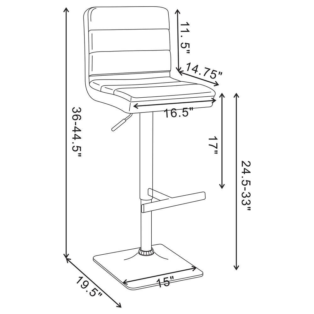 Contemporary Black Leatherette Swivel Adjustable Bar Stool
