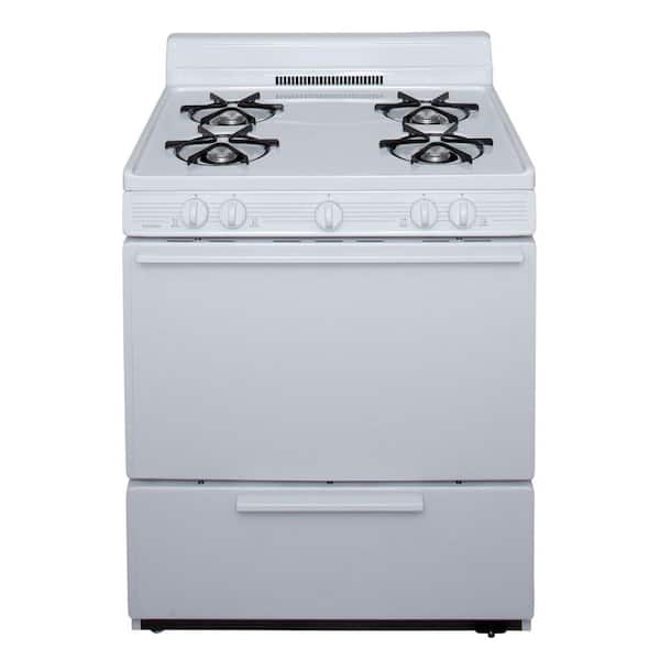 Premier 30 in. 3.91 cu. ft. Battery Spark Ignition Gas Range in White