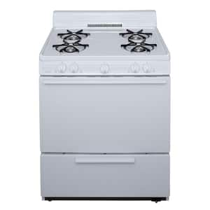 30 in. 3.91 cu. ft. Battery Spark Ignition Gas Range in White