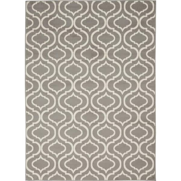 Nourison Jubilant Grey 5 ft. x 7 ft. Moroccan Farmhouse Area Rug