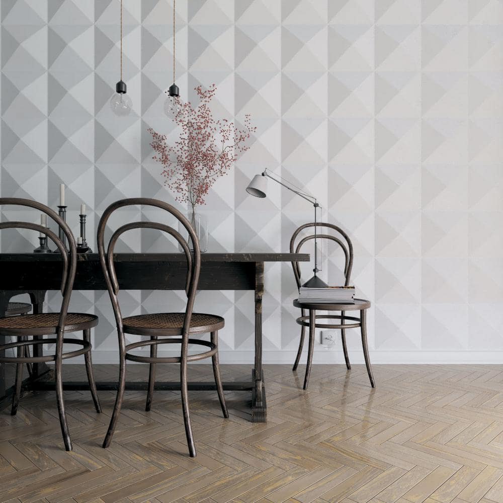 White Textured PVC 3D Wall Panels, 11.88" x 11.88", 10-Pack
