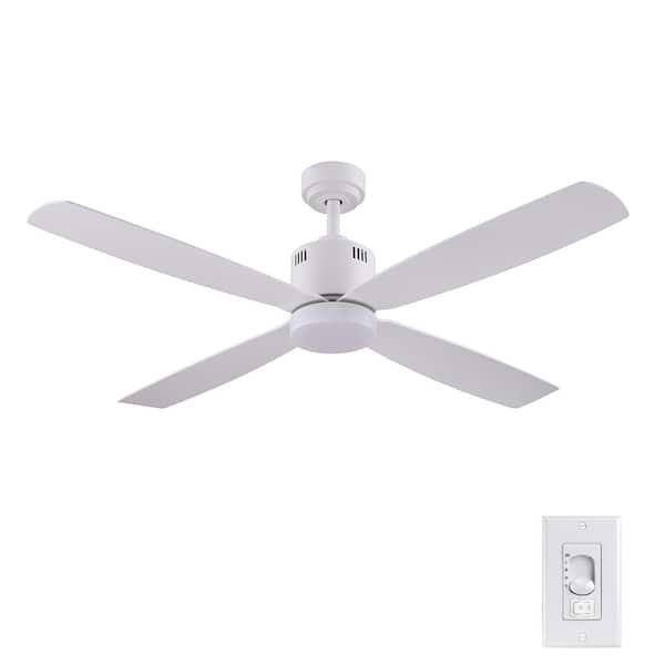 Home Decorators Collection Kitteridge 52 in. LED Indoor White Ceiling Fan with Light Kit