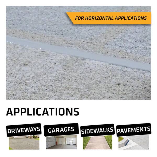 E-SDS Concrete Crack Repair Sealant - Self-Leveling Gray Polyurethane For Horizontal Joints (6-Pack)