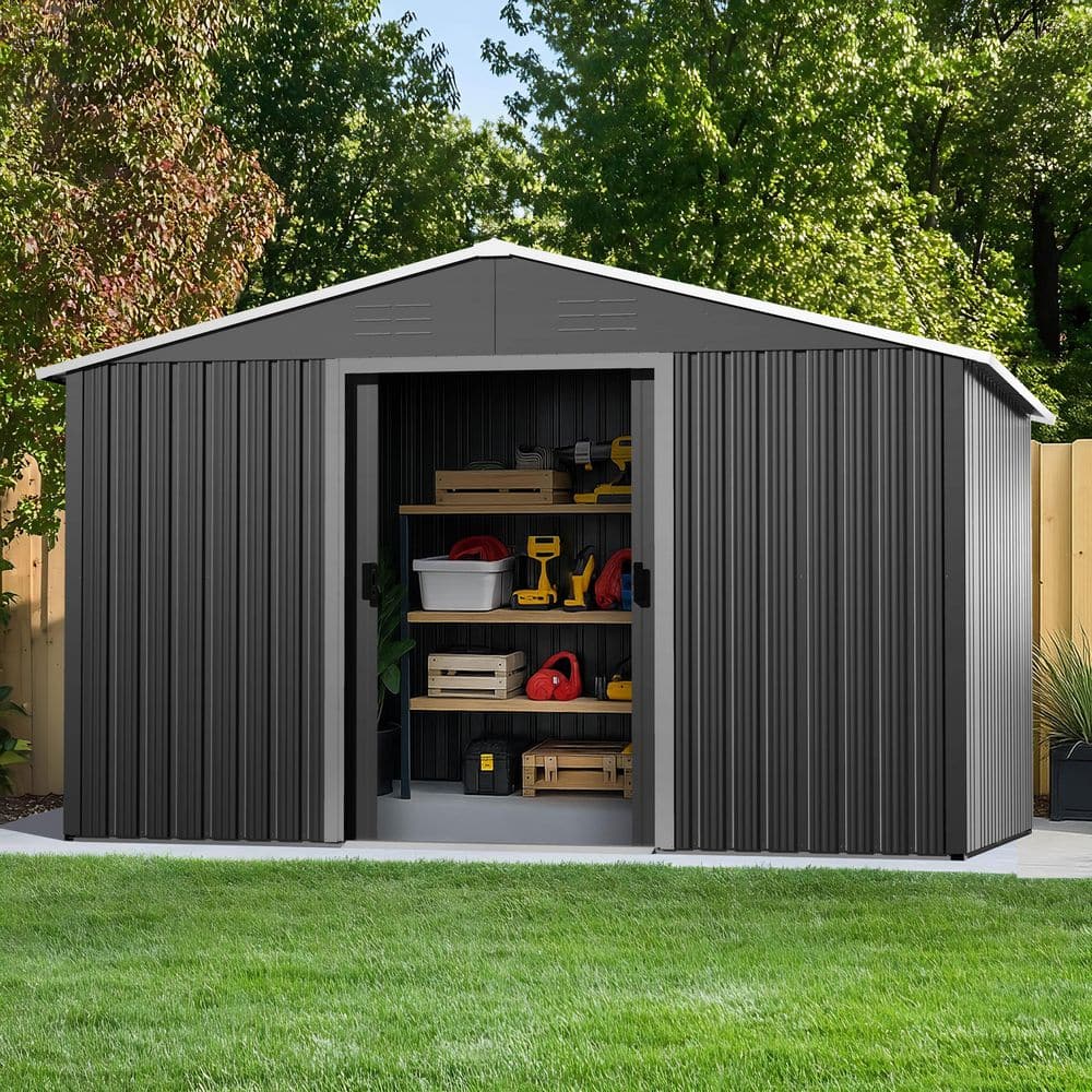 Nuu Garden 8 ft. x 10 ft. Metal Outdoor Backyard Garden Storage