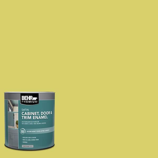 BEHR PREMIUM 1 qt. #P340-4 Lime Tree Satin Enamel Interior/Exterior Cabinet, Door & Trim Paint