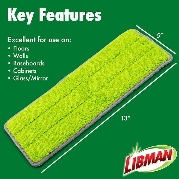 Libman - Rinse 'N Wring Microfiber Flat Mop and Bucket System with Extra Refill Pad