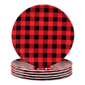 Red Buffalo Plaid Assorted Colors Salad Plate (Set of 6)