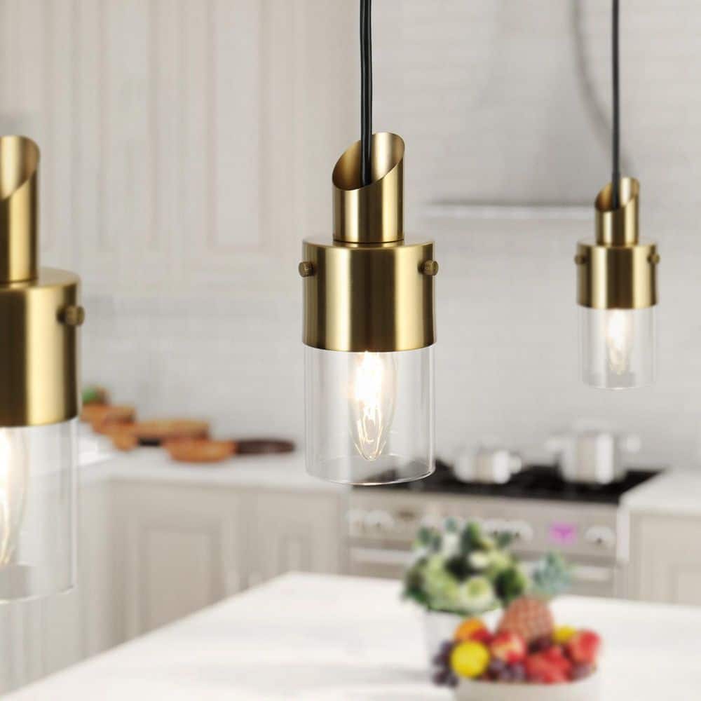 Zevni Coluse Modern 4.7 in. 1-Light Mini Brass Pendant Light