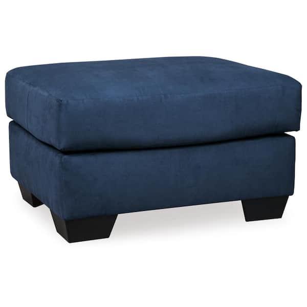 Signature DESIGN BY ASHLEY Darcy Blue Polyester Rectangle Accent Medium Ottoman