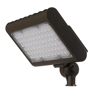 50-Watt Bronze Dusk to Dawn Photocell Sensor Commercial Grade Outdoor Integrated LED Flood Light with Adjustable Head