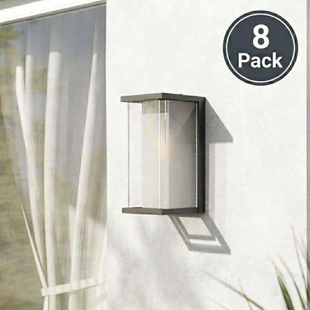 Montpelier 1-Light Black Hardwired 12.6 in. H Outdoor Sconce Dusk to Dawn Wall Lantern Sconce (8-Pack) price history on PriceWatchPro