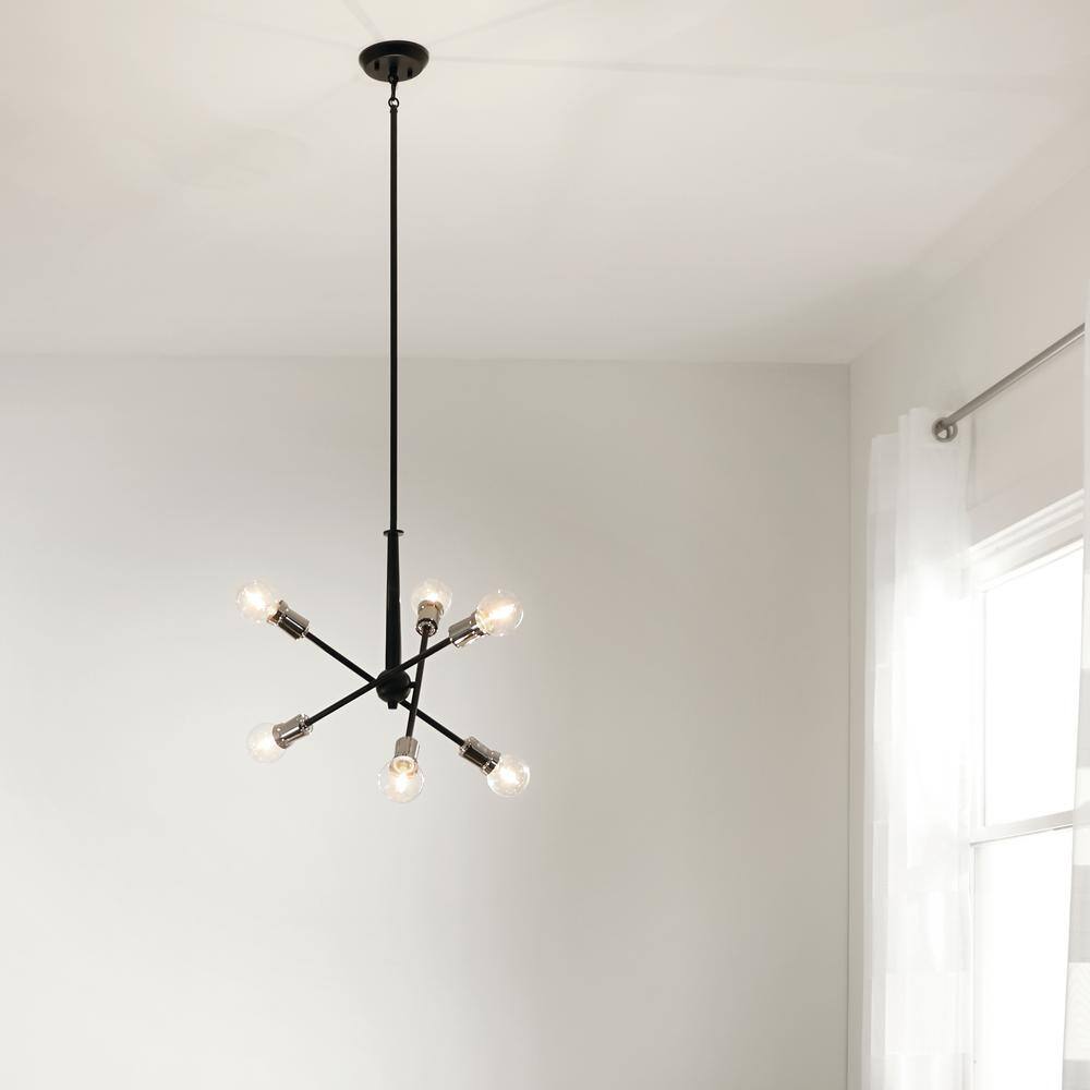 Black Sputnik 20" Modern Ceiling Chandelier