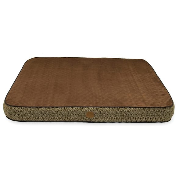 K and H Pet Products 20 in. x 30 in. x 5 in. Small Mocha/Paw Bone Print Superior Orthopedic Dog Bed