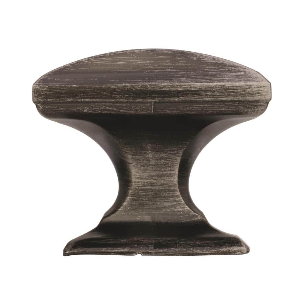 Gunmetal Rectangular Transitional Cabinet Knob with Mounting Hardware