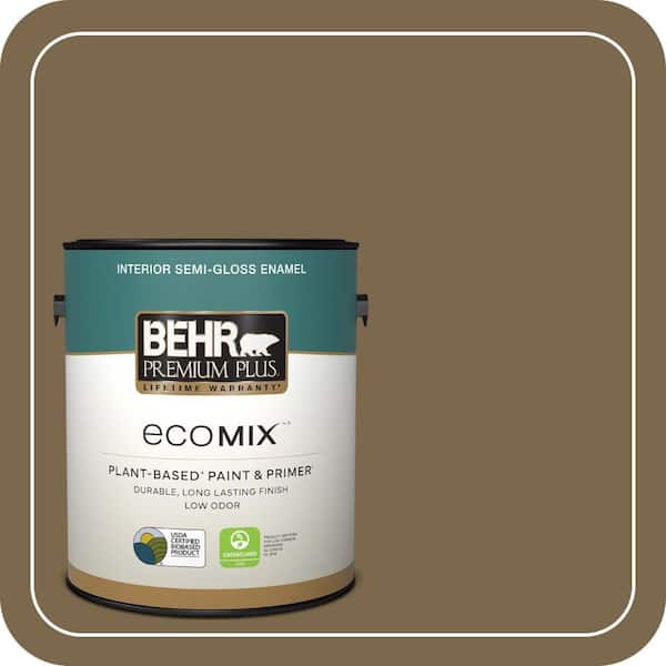1 gal. #T14-6 Boho Semi-Gloss Enamel EcoMix Plant-Based Interior Paint & Primer