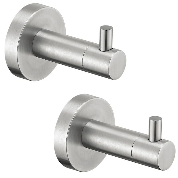 Bath 2 Pack Knob-Hook Robe/Towel Hook Wall Mounted Clothes Hooks in Brushed Nickel