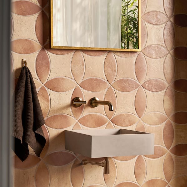 Ivy Hill Tile Dorel Terracotta Mix 3.14 in. x 7.87 in. Petal and