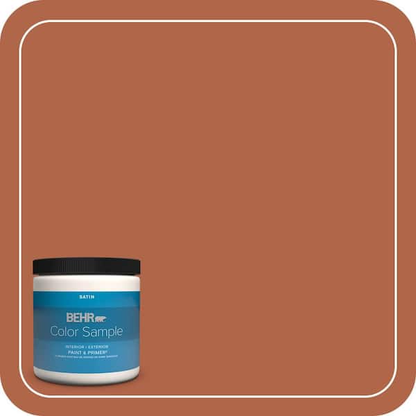 BEHR PREMIUM PLUS 8 oz. #M200-7 Rusty Gate Satin Enamel Interior/Exterior Paint & Primer Color Sample