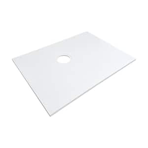 Ready to Tile 35.4 in. L x 47.25 in. W Alcove Shower Pan Base with Offset Center Drain in White