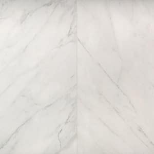 Belvedere White - Highly polished marble effect porcelain tile