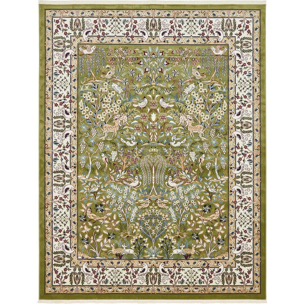 Narenj Collection Area Rug - Bristol (7 ft. 10 in. x 10 ft. Rectangle Green/Ivory) price history on PriceWatchPro