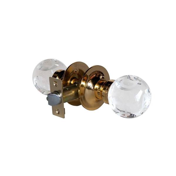 Krystal Touch of NY Abc Clear Crystal Brass Passive Door Knob with LED Mixing Lighting Touch Activated