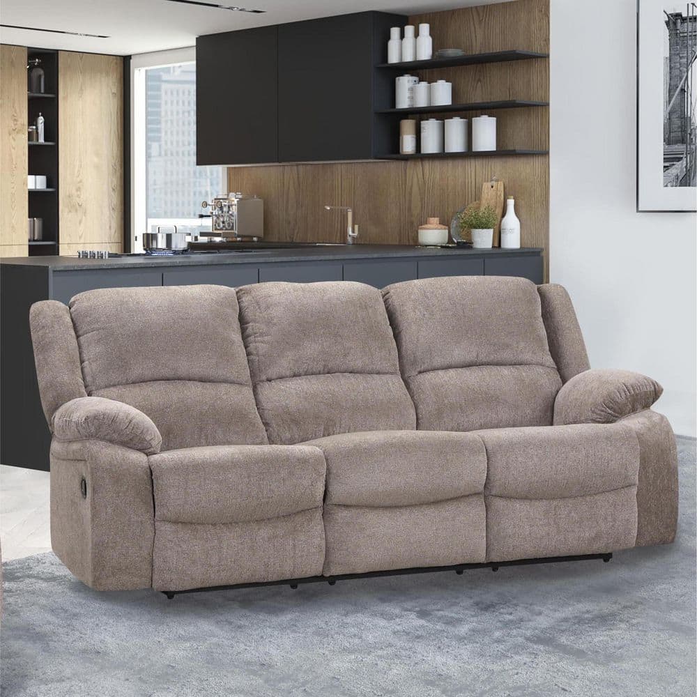 Duke Rectangle 88 in. Wide Flared Arm Chenille Transitional