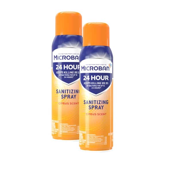 Microban 15 oz. Citrus Scent 24 Hour Sanitizing Aerosol Disinfectant Spray 2 Pack