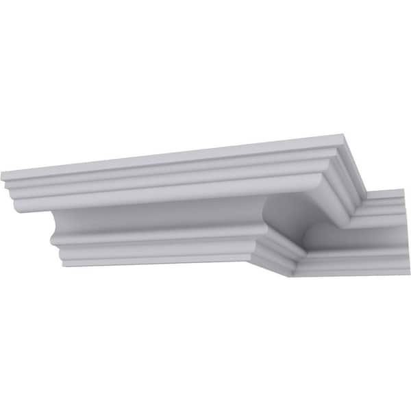Ekena Millwork SAMPLE - 4-3/4 in. x 12 in. x 3-3/8 in. Polyurethane Devon Smooth Crown Moulding