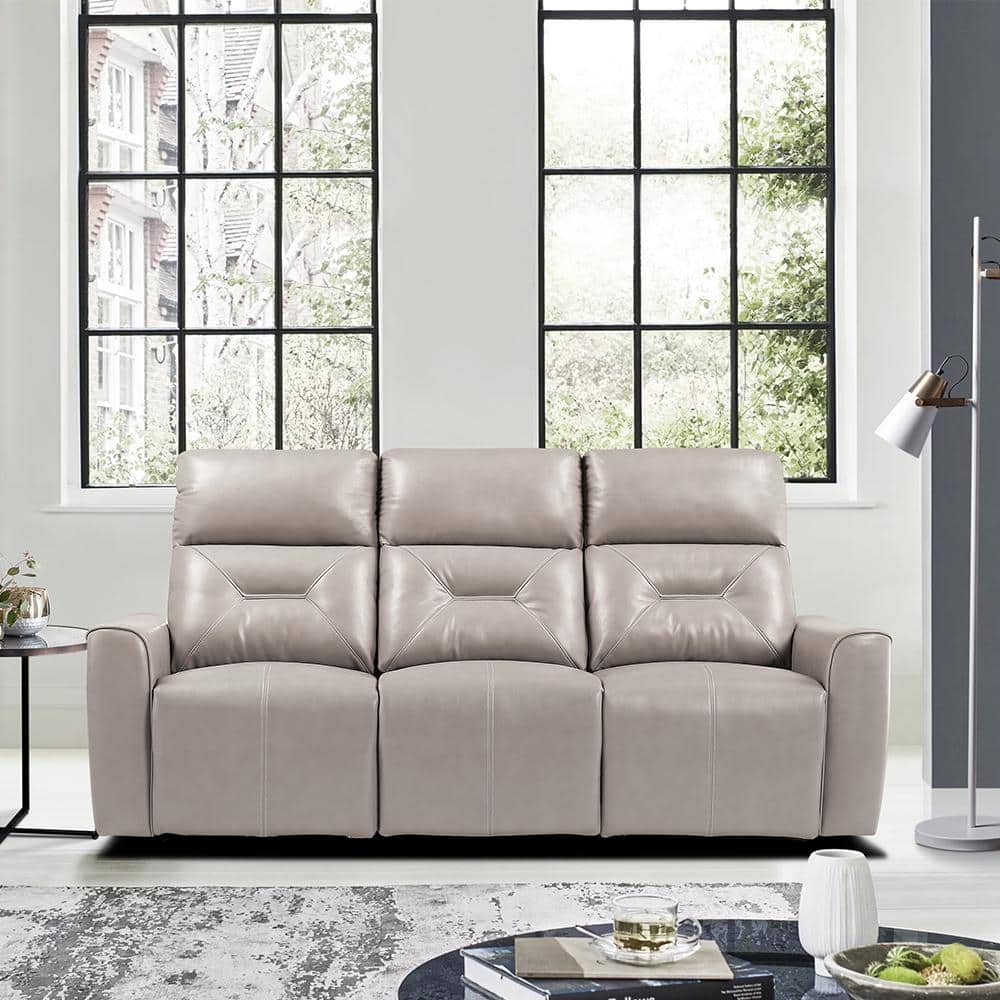 Brimmer 81.5 in. W Straight Arm Faux Leather Rectangle Power Double