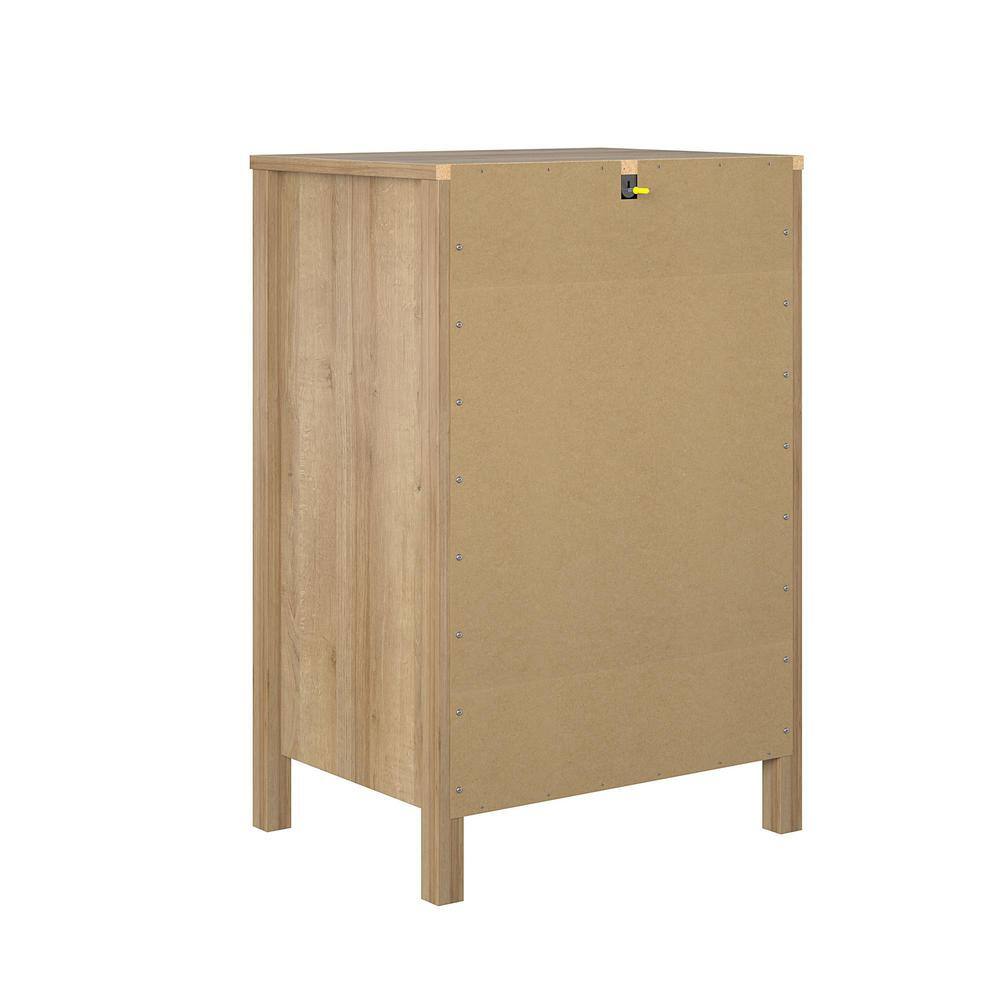 Natural MDF Bar Cabinet with Faux Rattan Door and Steel Handle