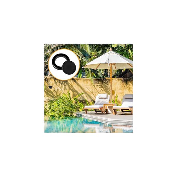 SenQWFa 2 Inch Silicone Patio Table Umbrella Hole Ring Plug and Cap Set for Outdoor Garden Deck Yard Use 2-Pack Black