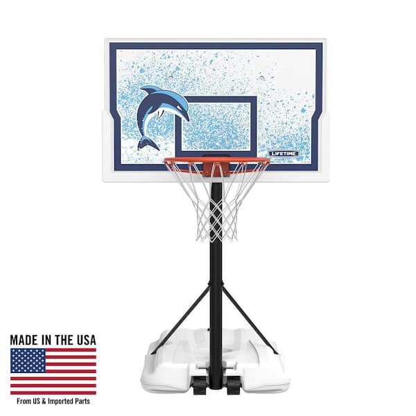 Basketball 44 in. Impact Poolside Portable in White and Blue