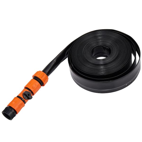 Joyfy 26.3 ft. Black Trampoline Sprinkler for Kids, Outdoor Trampoline Backyard Water Park Sprinkler Fun Summer Outdoor Toys
