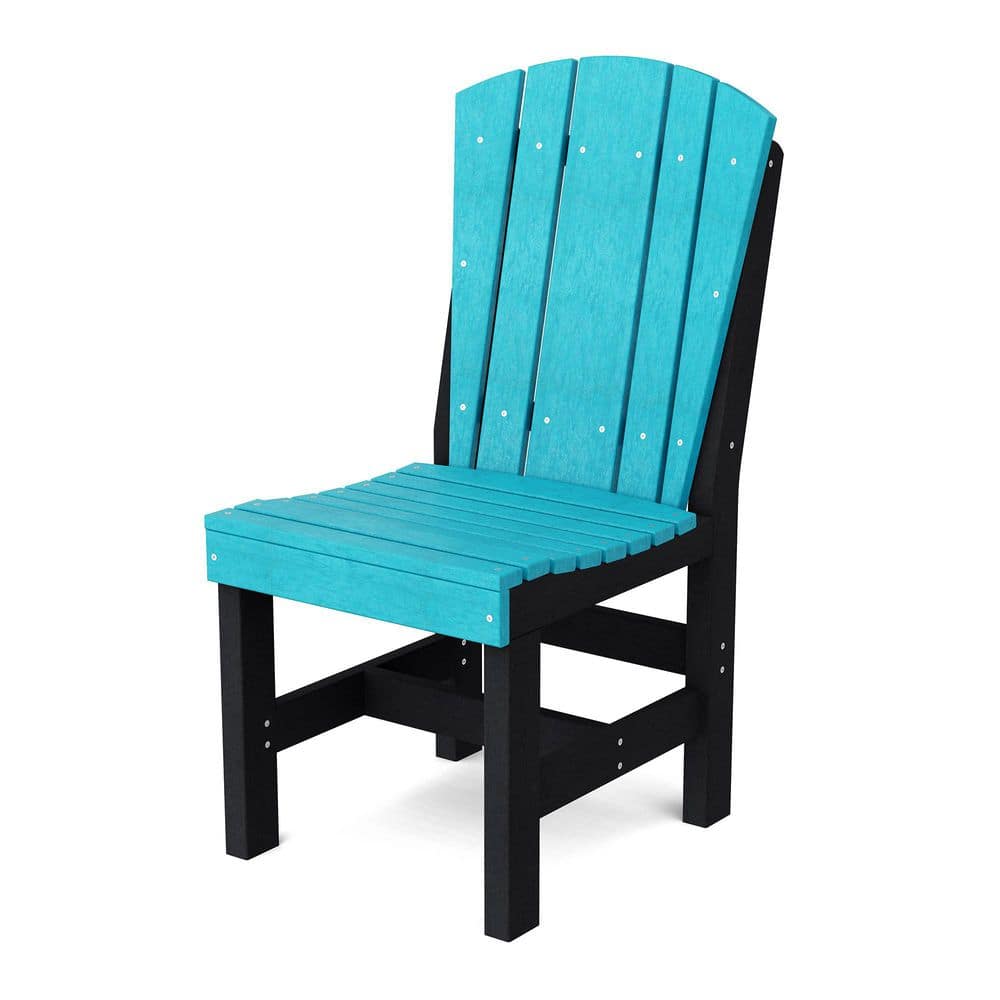 Heritage Aruba Blue and Black HDPE Plastic Outdoor Dining Side Chair price history on PriceWatchPro