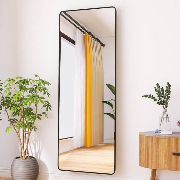 22 in. W x 65 in. H Rectangle Framed Black Mirror Full Length