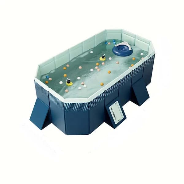 82.6 in. x 54 in. Large Rectangle 20 in. Deep PVC Folding Pool Easy Set Swimming Pool for Outdoor Patio Beach Garden