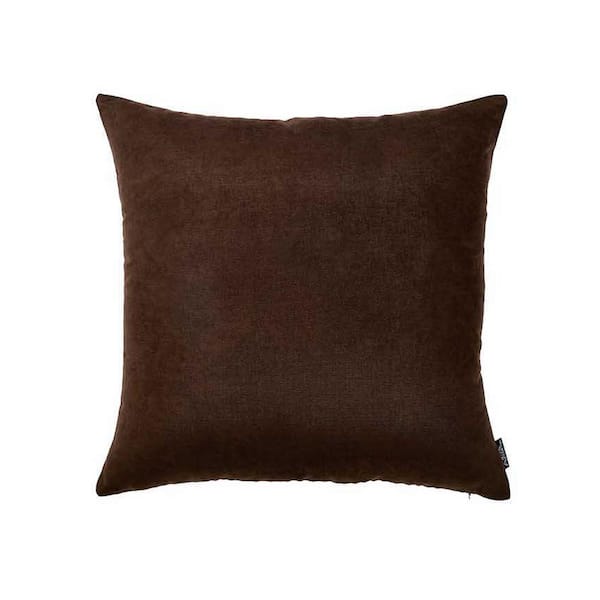 HomeRoots Josephine Brown Solid Color 20 in. x 20 in. Throw Pillow Cover (Set of 2)