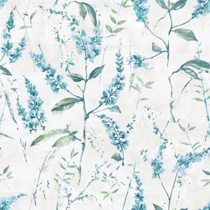 Blue Floral Sprig Peel and Stick Wallpaper (Covers 28.18 sq. ft.)