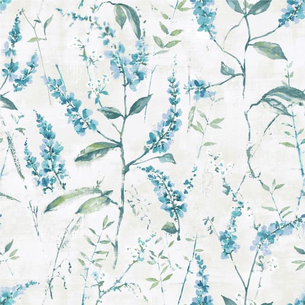 RoomMates Blue Floral Sprig Peel and Stick Wallpaper (Covers 28.18 sq. ft.)