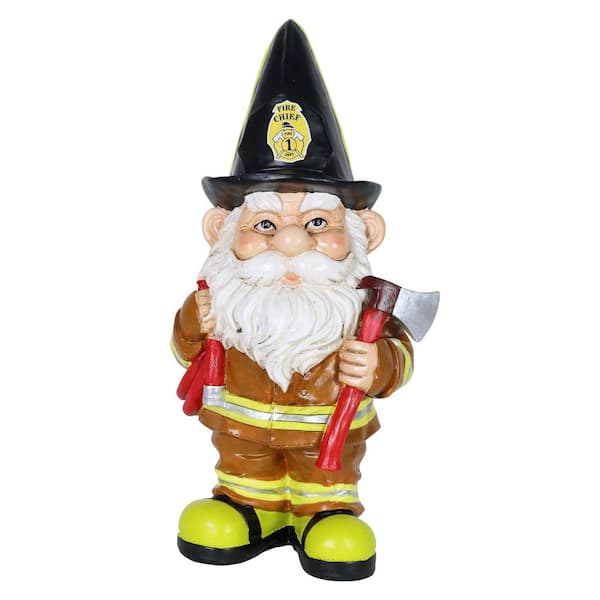 Exhart Fireman Fred Gnome Garden Statue 71523RS The Home Depot
