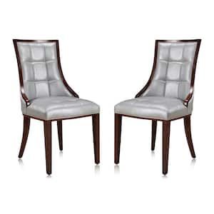 Fifth Avenue Silver Faux Leather Dining Chair (Set of Two)