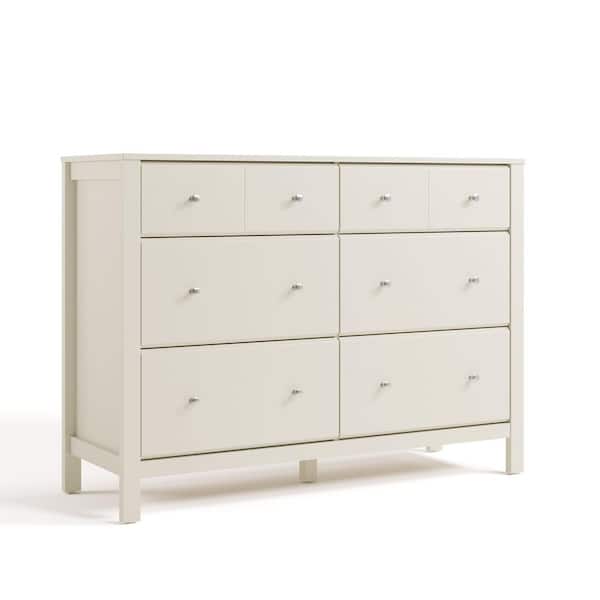 Horizon Frosted Oat 6-Drawer 47.88 in. Wide Dresser