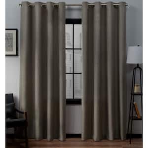 Loha Cafe Solid Light Filtering Grommet Top Curtain, 54 in. W x 96 in. L (Set of 2)