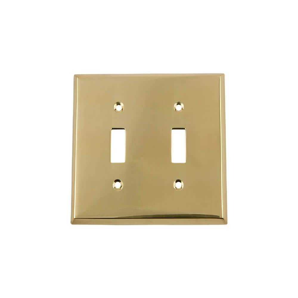 Nostalgic Warehouse Brass 2Gang Toggle Wall Plate (1Pack) 719915