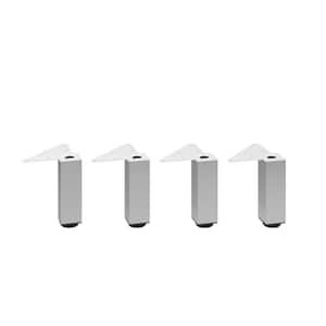 5 15/16 in. (150 mm) Stainless Steel Metal Square Furniture Leg with Leveling Glide (4-Pack)