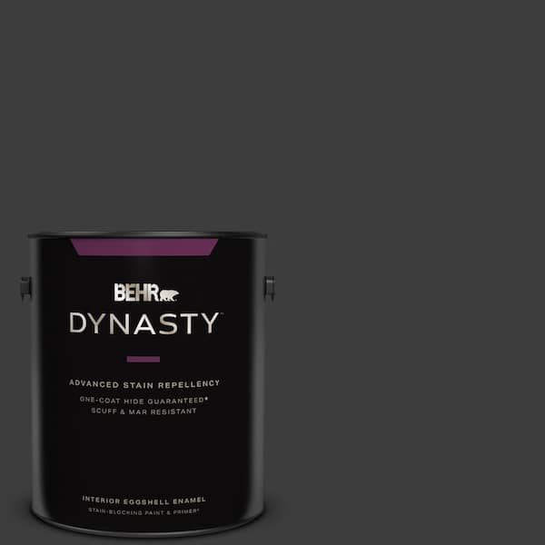 BEHR DYNASTY 1 gal. Black One-Coat Hide Eggshell Enamel Interior Stain-Blocking Paint & Primer