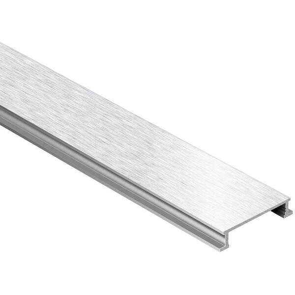 Schluter Systems Designline Brushed Chrome Anodized Aluminum 1/4 in. x 8 ft. 2-1/2 in. Metal Border Tile Edging Trim
