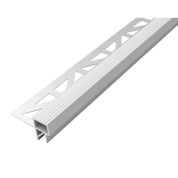 Squarestep LED 102 in x 0.71 in x 0 in Anti-slip step profile lighting Aluminum Anodized Silver Stair Nosing